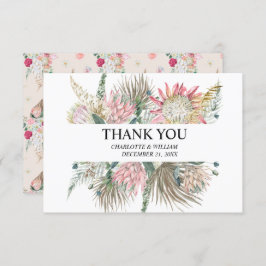 Bohemian Bloemen Lijst Bruiloft Bedankkaart