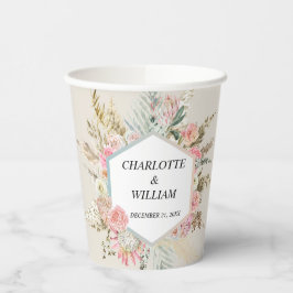 Bohemian Bloemen Lijst Bruiloft Papieren Bekers