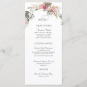 Bohemian Bloemen Roos Waterverf Boho Bruiloft Menu (Voorkant)