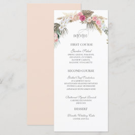 Bohemian Bloemen Roos Waterverf Boho Bruiloft Menu
