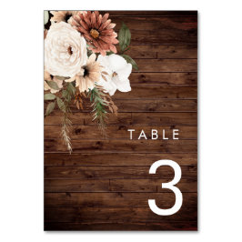 Bohemian Bloemen Rustiek Hout Bruiloft Kaart
