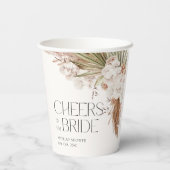 Bohemian Bloemen & Veren Douche Papieren Bekers (Achterkant)