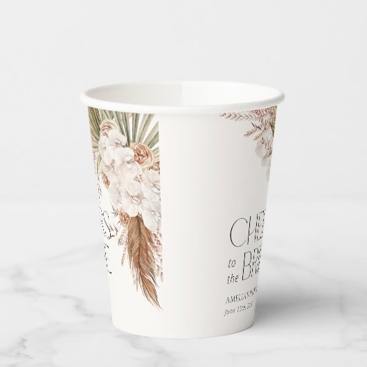 Bohemian Bloemen & Veren Douche Papieren Bekers (Links)