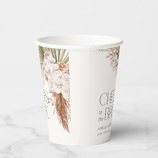 Bohemian Bloemen & Veren Douche Papieren Bekers (Rechts)