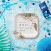 Bohemian Bloemen & Veren Douche Papieren Bordje (Feest)