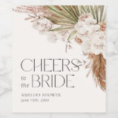 Bohemian Bloemen & Veren Douche Wijn Etiket (Enkel label)