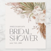 Bohemian Bloemen & Veren Douche Wijn Etiket (Enkel label)