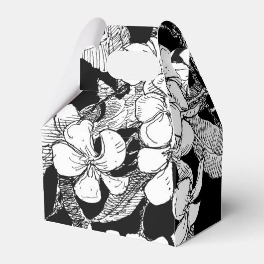 Bohemian Bloemen Zwart Wit Modern Bedankdoosjes (Achterkant)