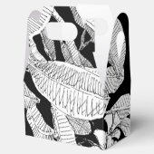 Bohemian Bloemen Zwart Wit Modern Bedankdoosjes (Geopend)