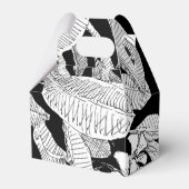 Bohemian Bloemen Zwart Wit Modern Bedankdoosjes (Voorkant Zijde)