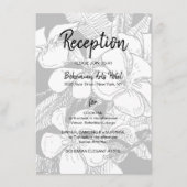 Bohemian Bloemen Zwart Wit Receptie Informatiekaartje (Voorkant)