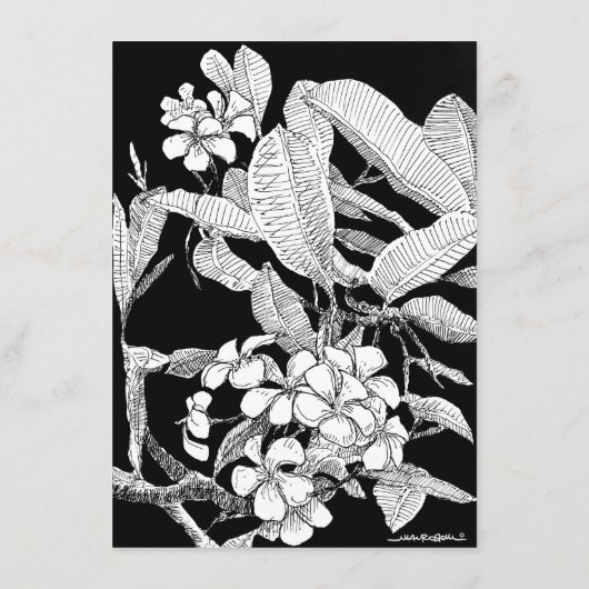 Bohemian Bloemen Zwart Wit Receptie Informatiekaartje (Achterkant)