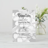 Bohemian Bloemen Zwart Wit Receptie Informatiekaartje (Staand voorkant)