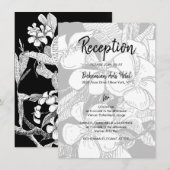 Bohemian Bloemen Zwart Wit Receptie Informatiekaartje (Voorkant / Achterkant)