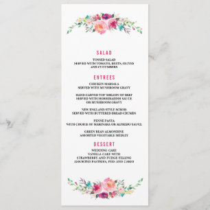 BOHEMIAN BLOEMIGE bruiloft diner menu