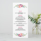 BOHEMIAN BLOEMIGE bruiloft diner menu (Staand voorkant)