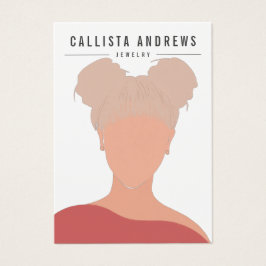 Bohemian Blonde Girl White Earling-kaart Visitekaartje