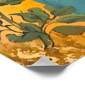 Bohemian Bloom – Wilde bloemen op gestreept doek Poster (Hoek)