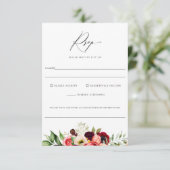 Bohemian Blooms Bloemen Bloemen Bruiloft Voedsel A RSVP Kaartje (Staand voorkant)