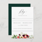 Bohemian Blooms Bloemen Bloemen Bruiloft Voedsel A RSVP Kaartje (Voorkant / Achterkant)