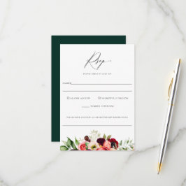 Bohemian Blooms Bloemen Bloemen Bruiloft Voedsel A RSVP Kaartje