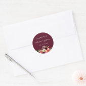 Bohemian Blooms Bourgondische bruiloft gunst Ronde Sticker (Envelop)