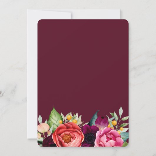 Bohemian Blooms Bridal Shower Uitnodiging (Achterkant)