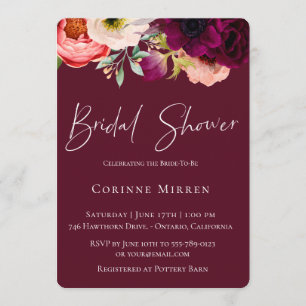 Bohemian Blooms Bridal Shower Uitnodiging
