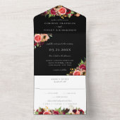 Bohemian Blooms Bruiloft Alles In Een Uitnodiging (Binnen)