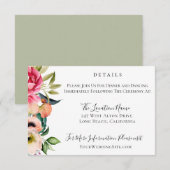 Bohemian Blooms Bruiloft Details Kaart (Voorkant / Achterkant)