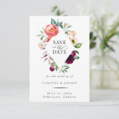 Bohemian Blooms Diamond Lijst Save the Date Aankondiging (Staand voorkant)