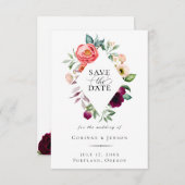 Bohemian Blooms Diamond Lijst Save the Date Aankondiging (Voorkant / Achterkant)