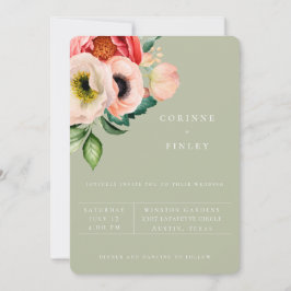Bohemian Blooms Dusty Olive Weddenschap Aankondiging