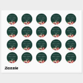 Bohemian Blooms Emerald bruiloft gunst Ronde Sticker (Vel)
