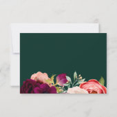 Bohemian Blooms Emerald Save the Date Aankondiging (Achterkant)