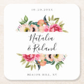 Bohemian Blooms Floral Lijst Kartonnen Onderzetters (Voorkant)