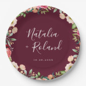 Bohemian Blooms Floral Lijst Papier Bord (Voorkant)