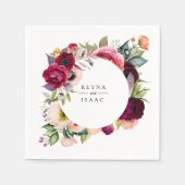 Bohemian Blooms - gepersonaliseerd papier Napkins Servet (Voorkant)