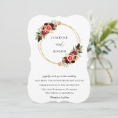 Bohemian Blooms Gold Hoops Bruiloft Kaart (Staand voorkant)