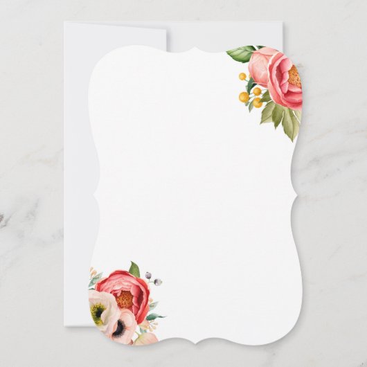 Bohemian Blooms Lijst bruiloft uitnodiging (Achterkant)