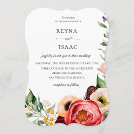 Bohemian Blooms Lijst bruiloft uitnodiging