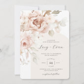 Bohemian Blooms Modern Arch Boho Wedding Kaart (Voorkant)