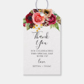 Bohemian Blooms Trouw Dank je Cadeaulabel (Voorkant)