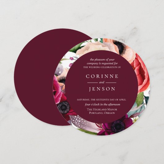 Bohemian Blooms Weddenschap Kaart (Voorkant / Achterkant)