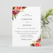 Bohemian Blooms Weddenschap Kaart (Staand voorkant)