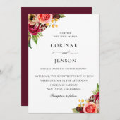 Bohemian Blooms Weddenschap Kaart (Voorkant / Achterkant)