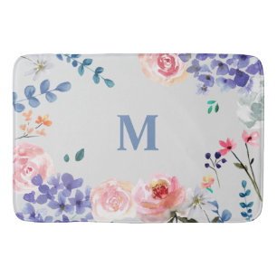 Bohemian Blossoms: Waterverf Bloemen Badmat van L