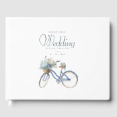 Bohemian Blue Bicycle Waterverf Bruiloft Gastenboek (Voorkant)