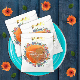 Bohemian Blue Boho Whimsical Wildflower Bruiloft Bedankzakje