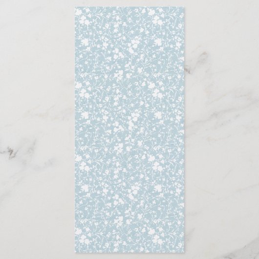 Bohemian Blue Botanische Waterverf Bruiloft Menu (Achterkant)